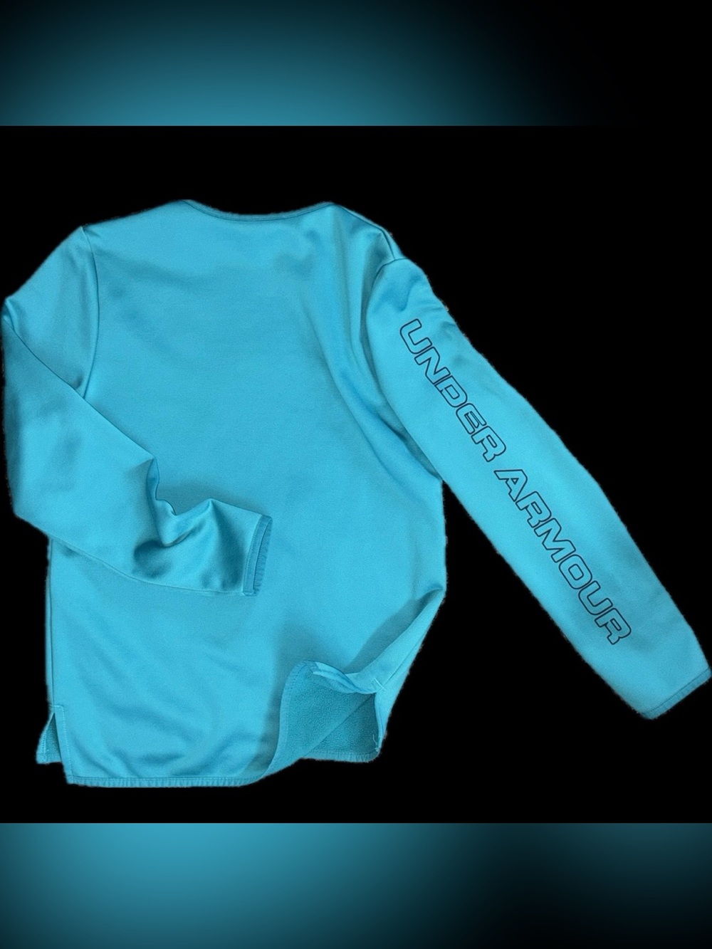 Under Armour Boys ( MED) Basketball Teal Crewneck Performance Sweatshirt - Picture 9 of 10